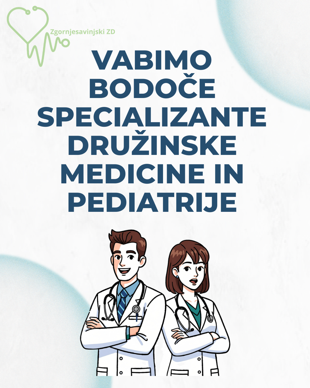Vabimo bodoče specializante družinske medicine in pediatrije